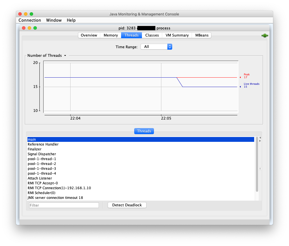 Monitoring using JConsole