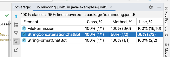 Coverage report at coverage view in IntelliJ IDEA